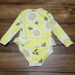 Carter's Infant LS Yellow Flowers Swimsuit - Size 6M